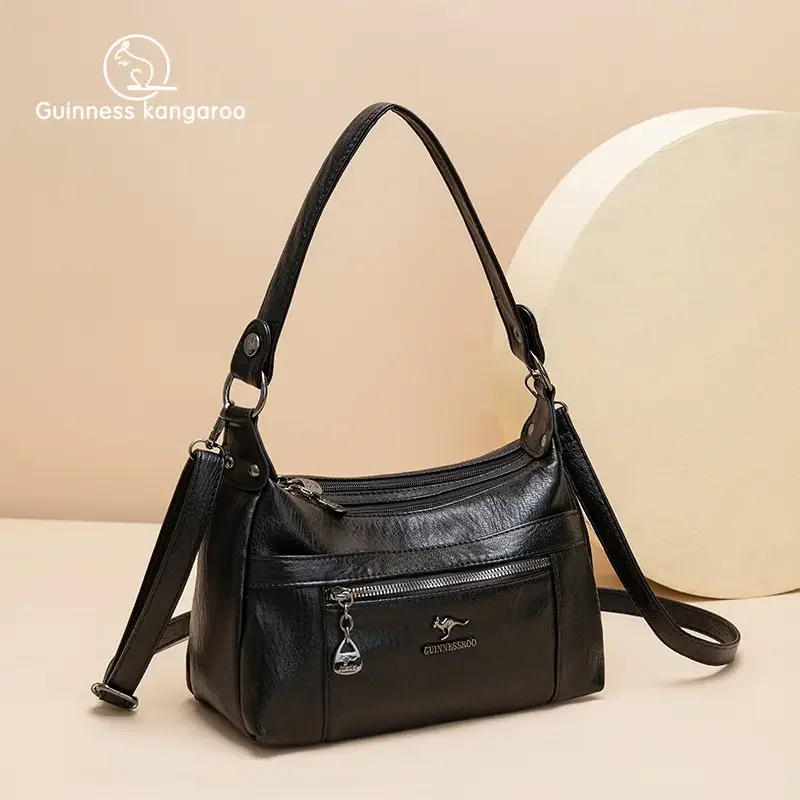 Stylish Practical Large Capacity Crossbody Bag (Black)